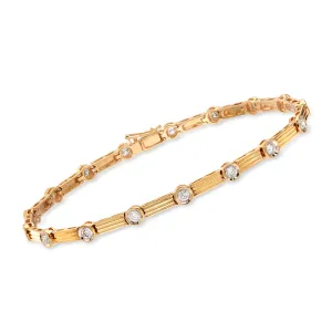 Ross-Simons Bezel-Set Diamond Linear Station Bracelet in 14kt Yellow Gold