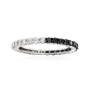 Ross-Simons Black and White Diamond Eternity Band in Sterling Silver
