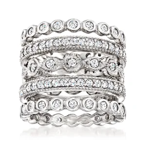 Ross-Simons CZ Jewelry Set: 5 Eternity Bands in Sterling Silver