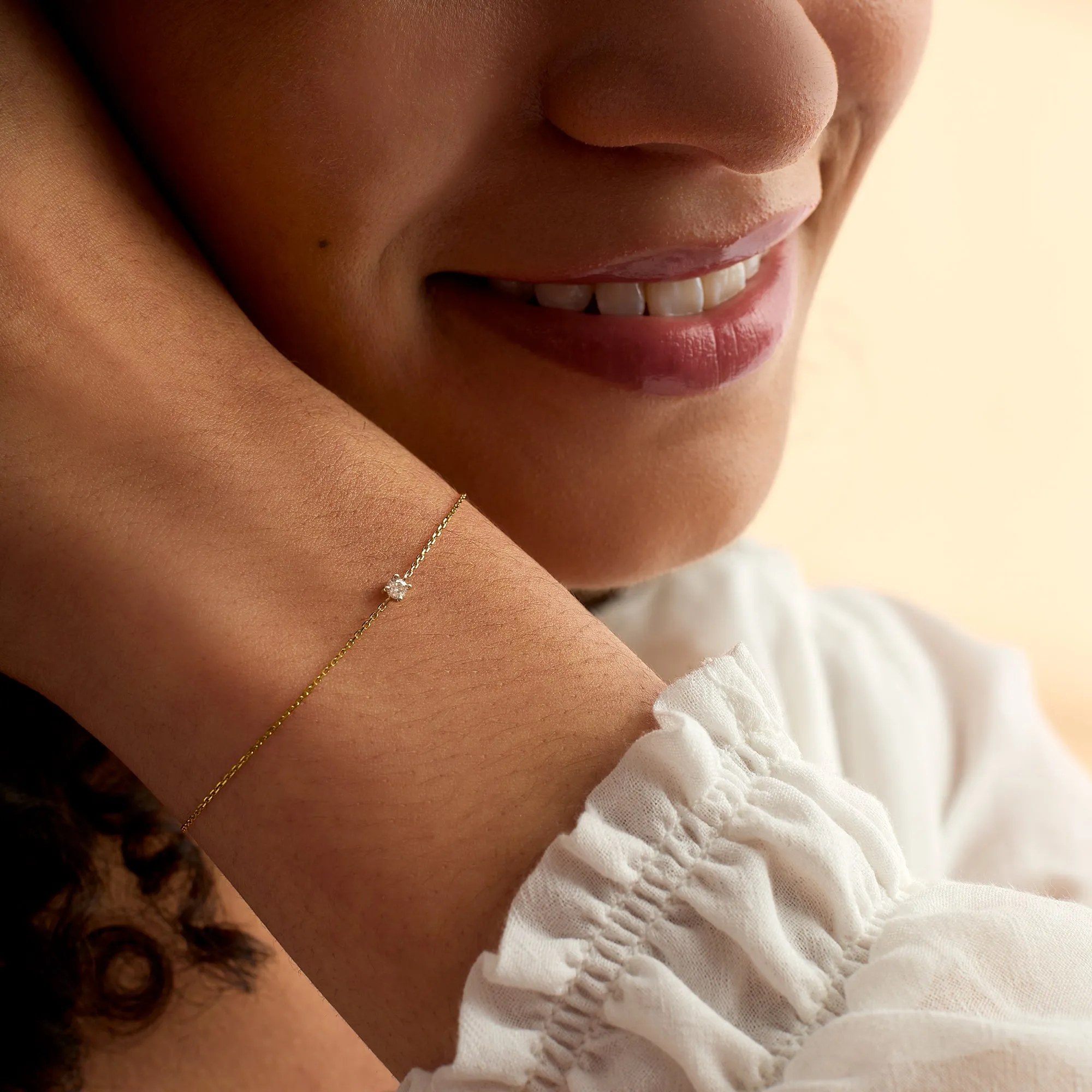 Ross-Simons Diamond-Accented Station Bracelet in 14kt Yellow Gold