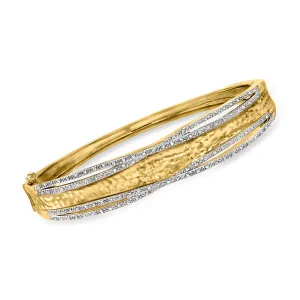 Ross-Simons Diamond Bangle Bracelet in 18kt Gold Over Sterling