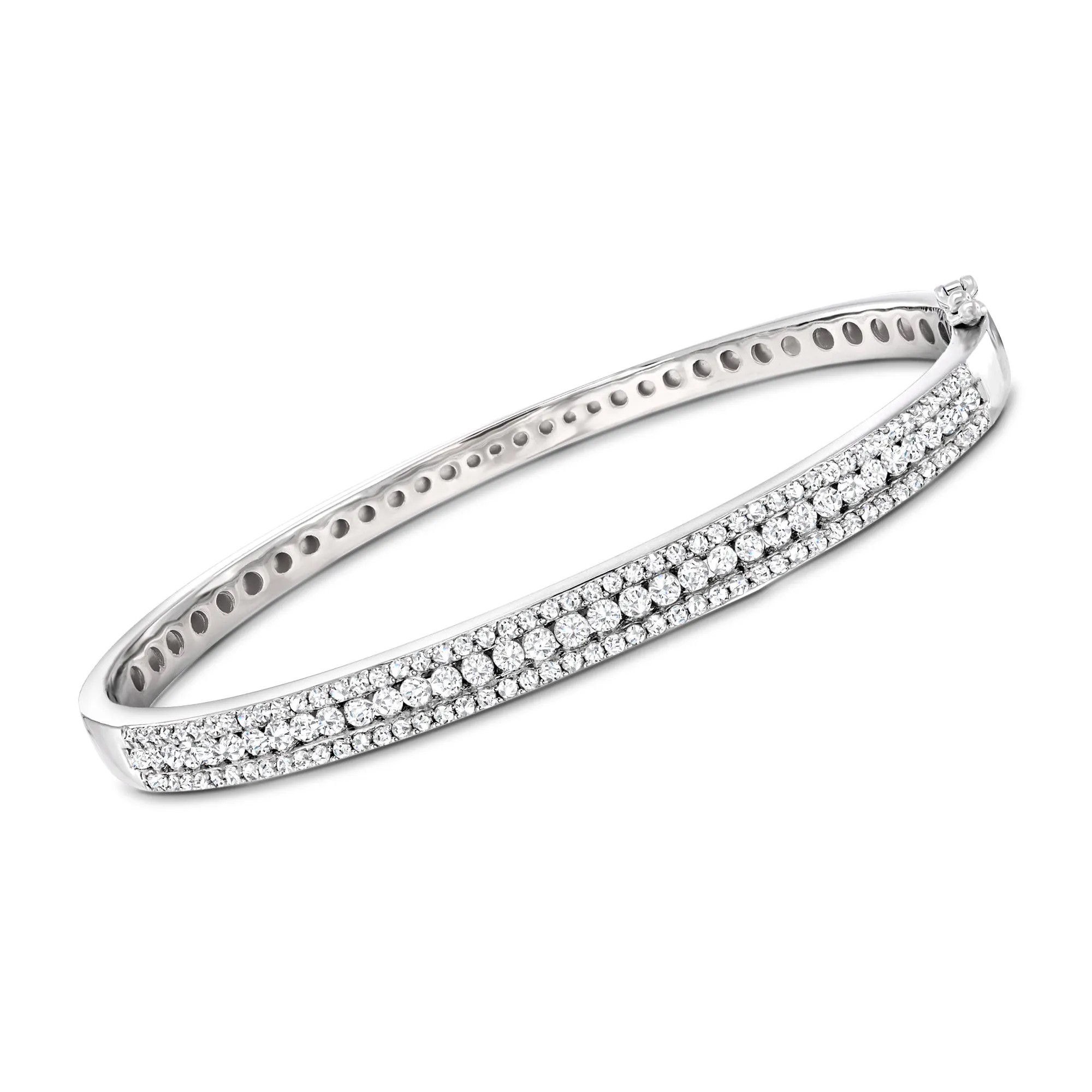 Ross-Simons Diamond Bangle Bracelet in Sterling Silver