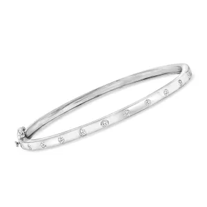 Ross-Simons Diamond Bangle Bracelet in Sterling Silver