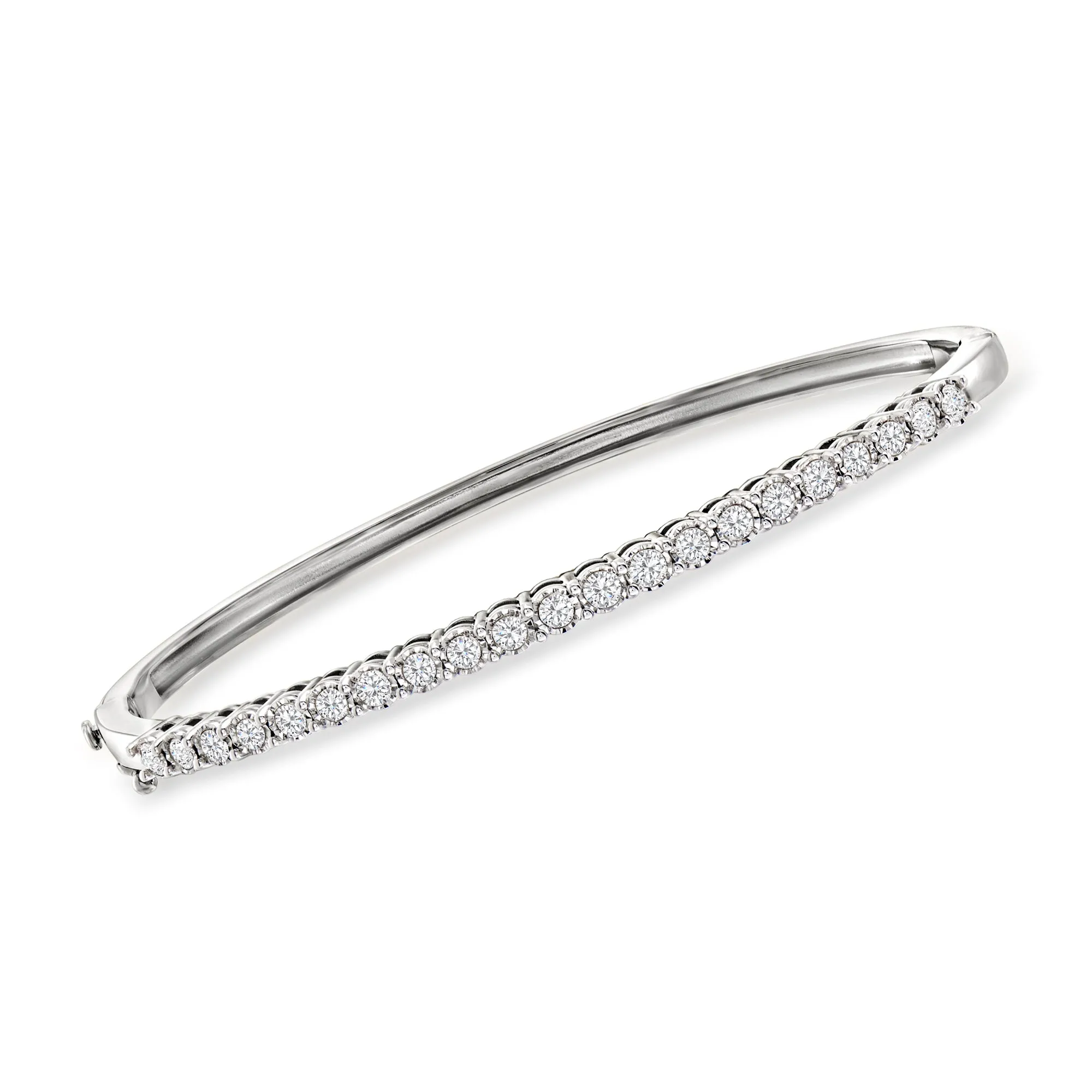 Ross-Simons Diamond Bangle Bracelet in Sterling Silver