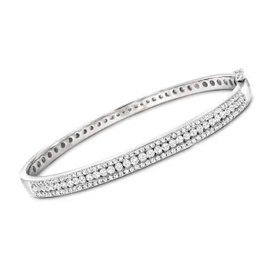 Ross-Simons Diamond Bangle Bracelet in Sterling Silver