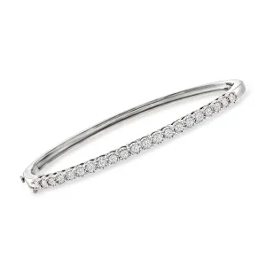 Ross-Simons Diamond Bangle Bracelet in Sterling Silver