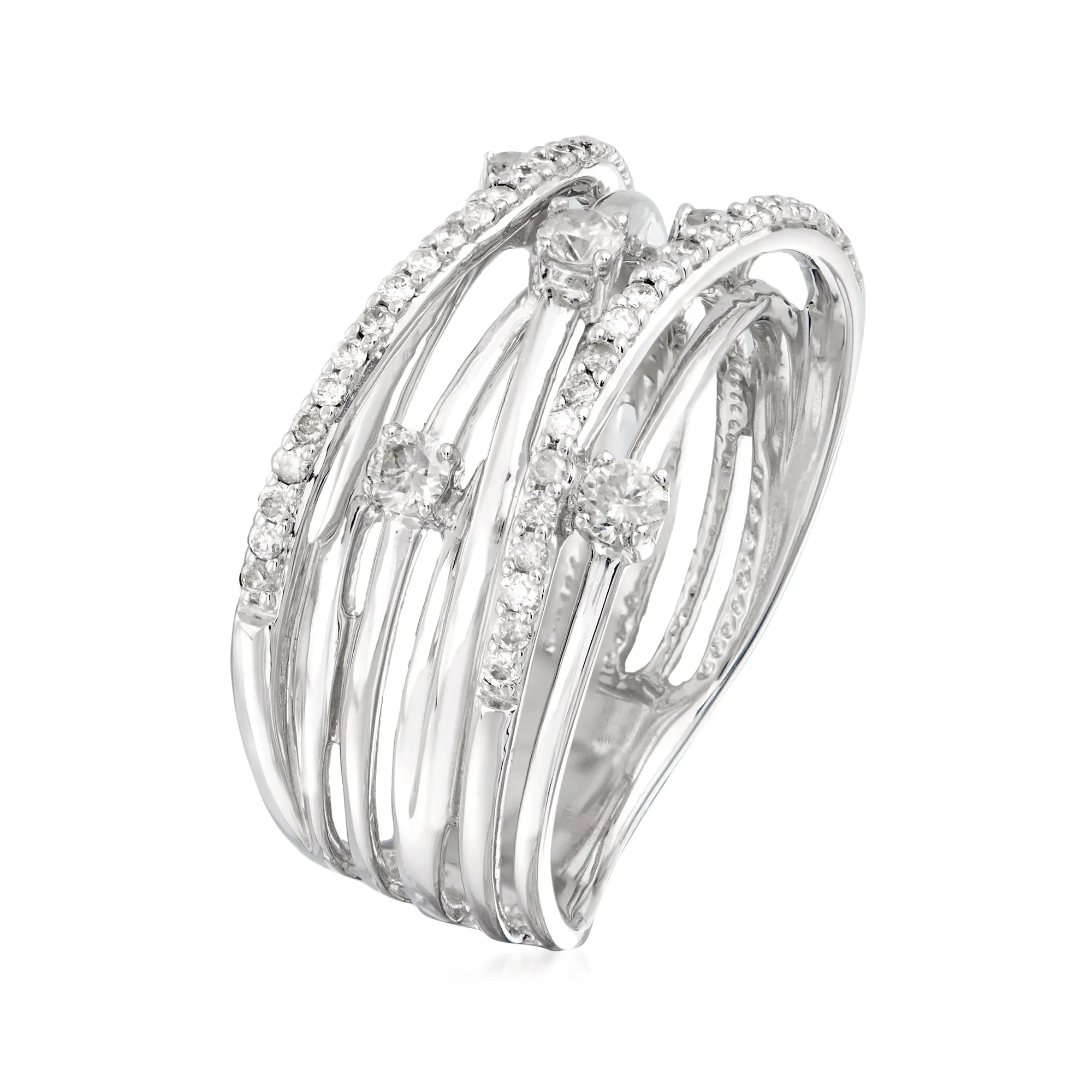 Ross-Simons Diamond Highway Ring in Sterling Silver