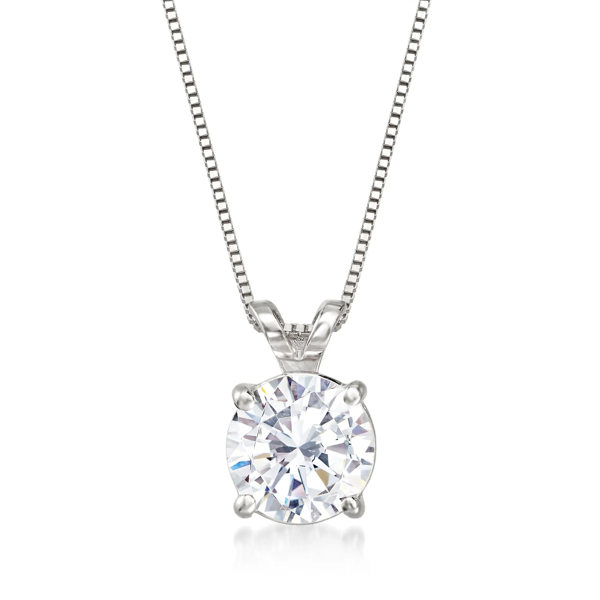 Ross-Simons Diamond Solitaire Necklace in 14kt White Gold