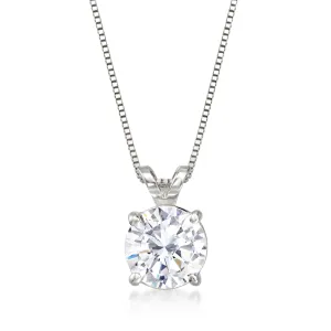 Ross-Simons Diamond Solitaire Necklace in 14kt White Gold