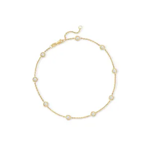 Ross-Simons Diamond Station Anklet in 14kt Yellow Gold
