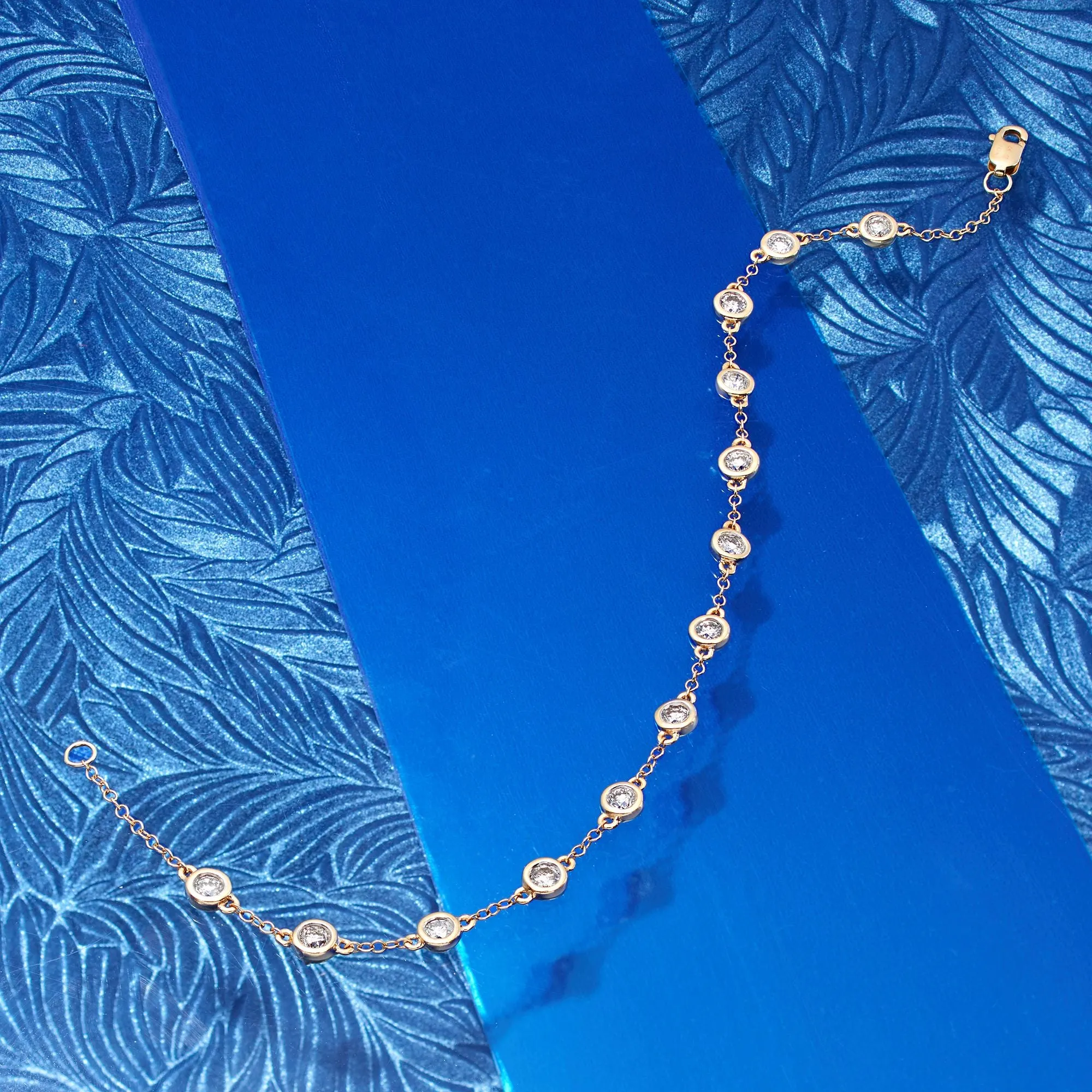 Ross-Simons Diamond Station Bracelet in 14kt Yellow Gold