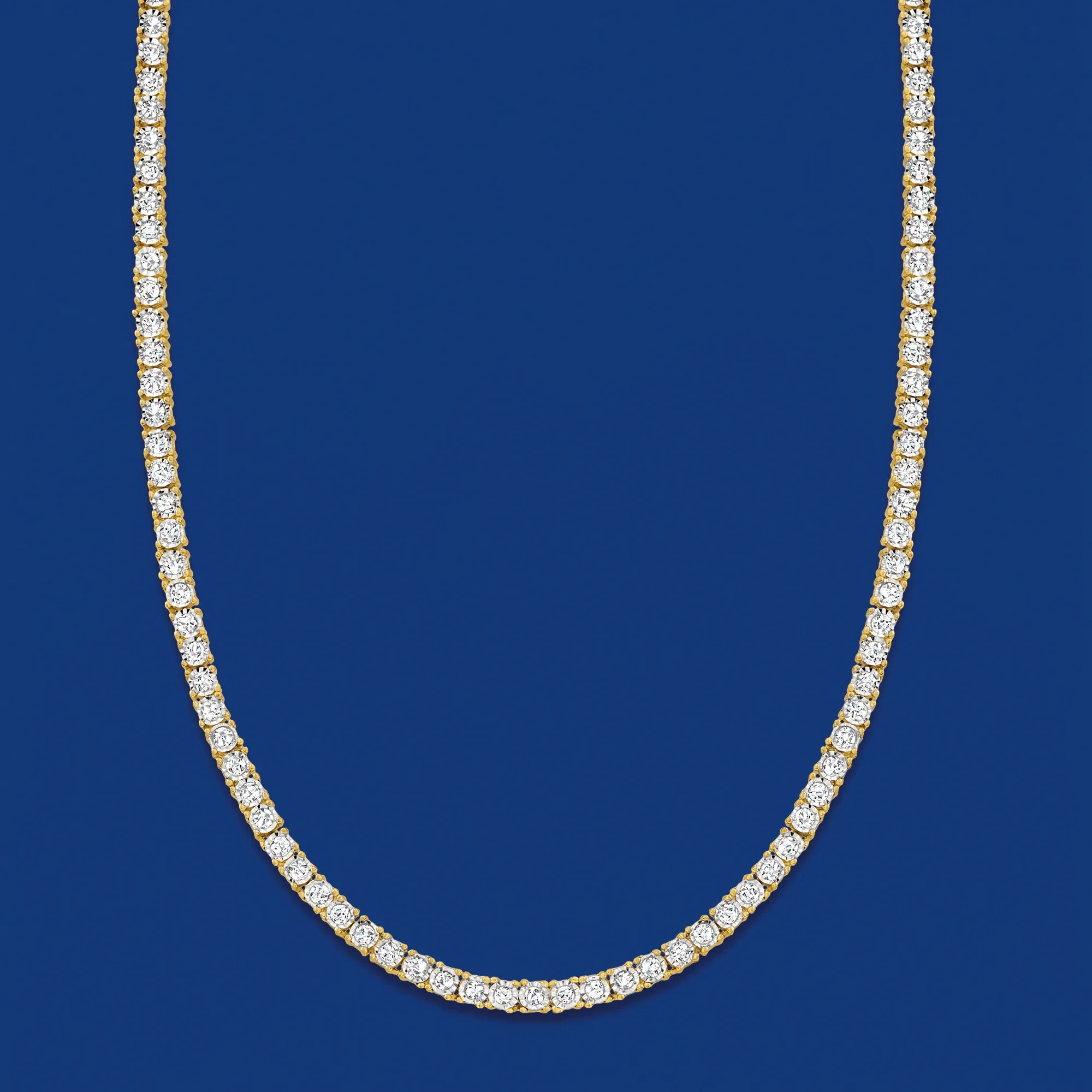 Ross-Simons Diamond Tennis Necklace in 18kt Gold Over Sterling