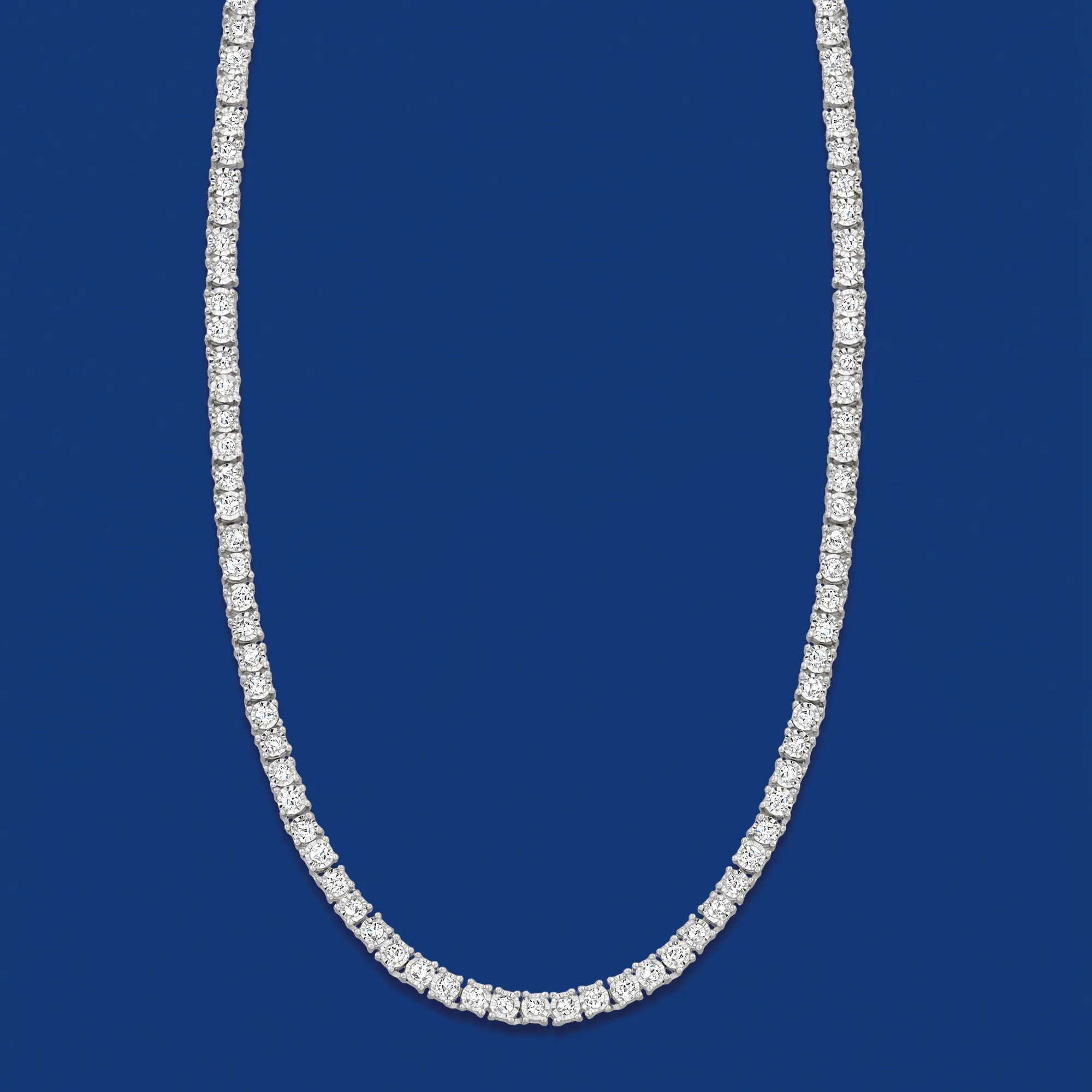 Ross-Simons Diamond Tennis Necklace in Sterling Silver