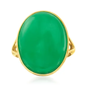 Ross-Simons Jade Ring in 14kt Yellow Gold