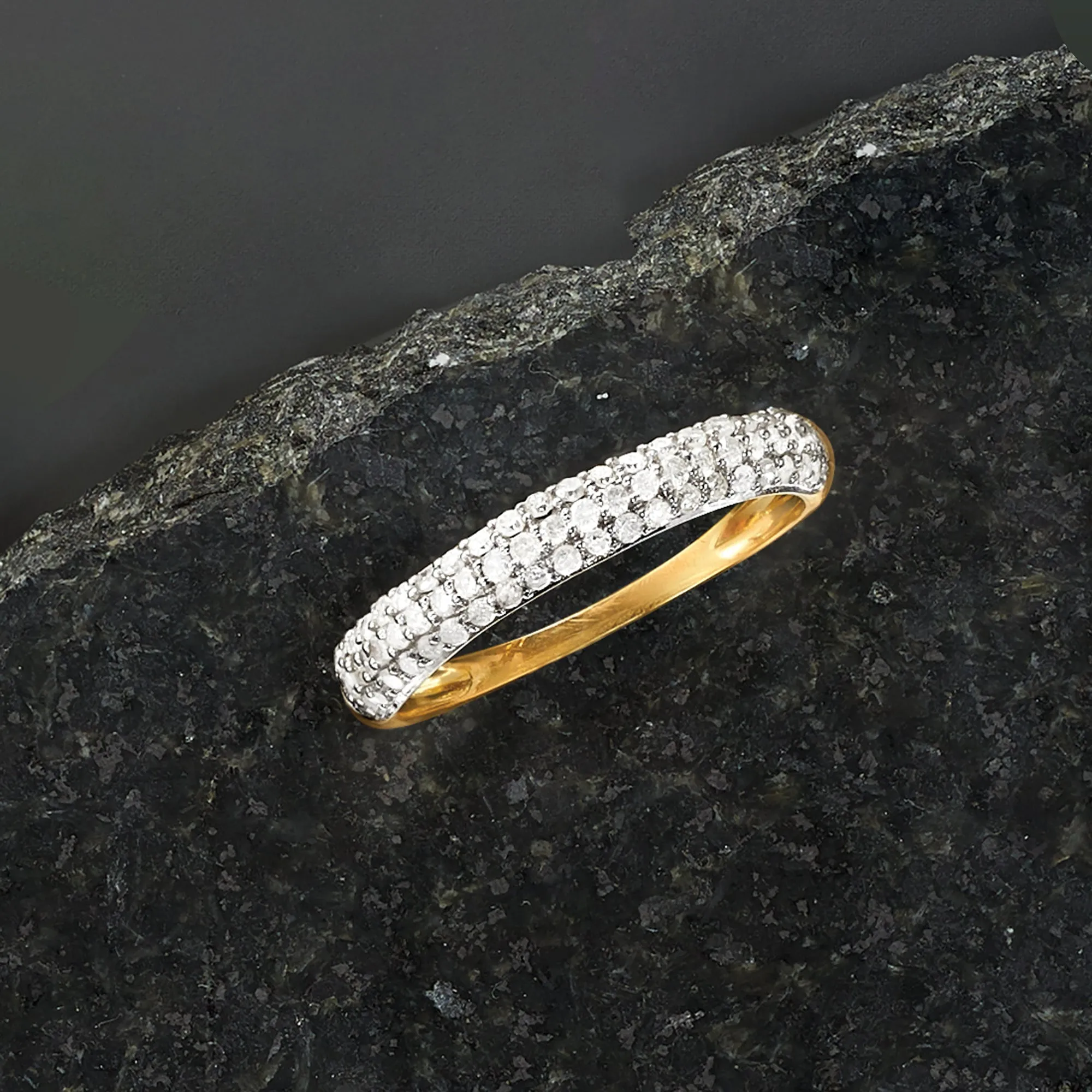Ross-Simons Pave Diamond Ring in 14kt Yellow Gold