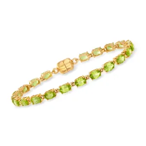 Ross-Simons Peridot Tennis Bracelet in 18kt Gold Over Sterling With Magnetic Clasp