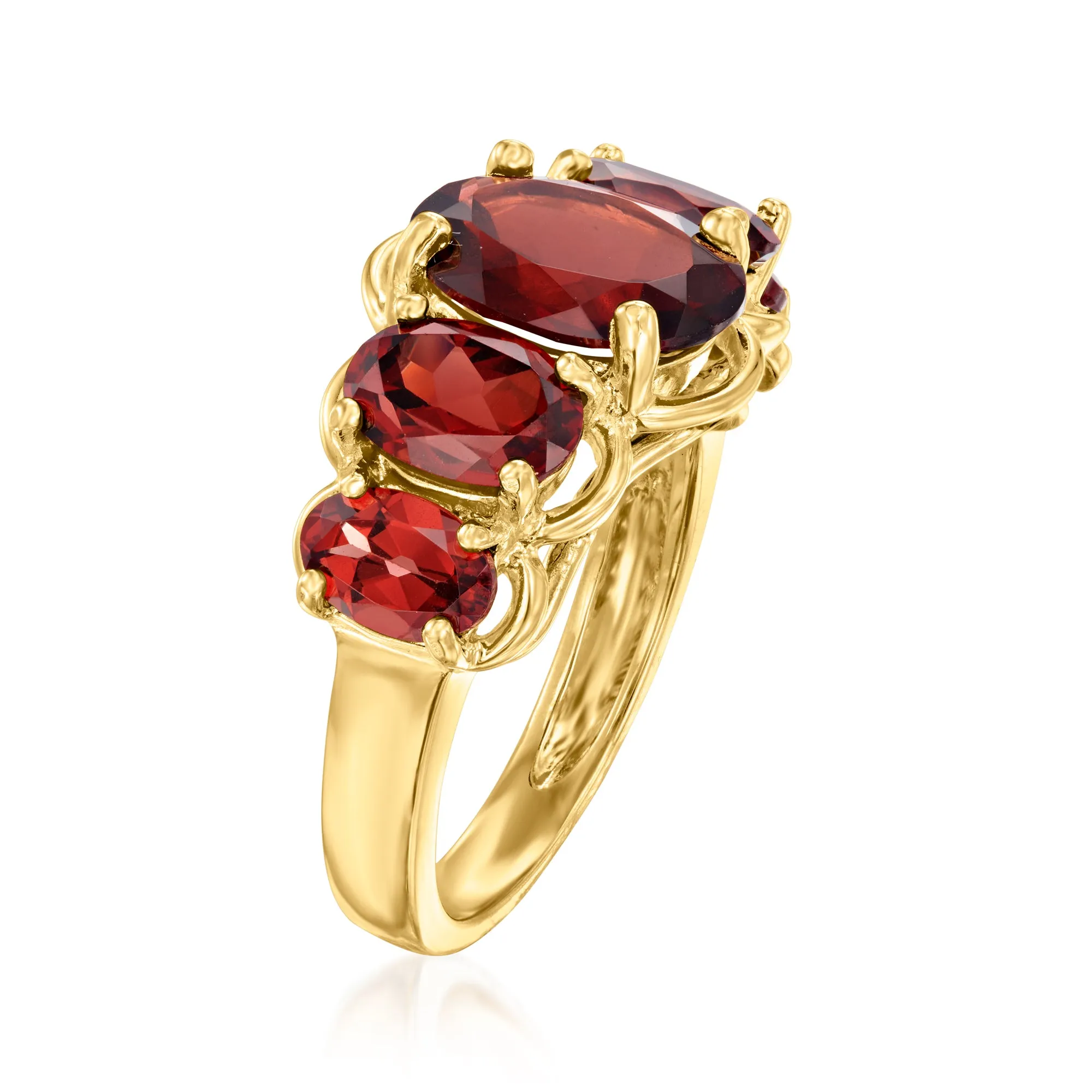 Ross-Simons Pink Topaz 5-Stone Ring in 18kt Gold Over Sterling