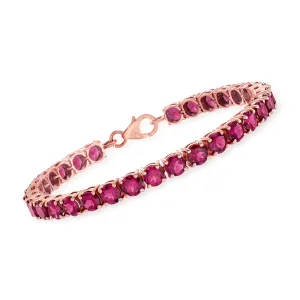 Ross-Simons Rhodolite Garnet Tennis Bracelet in 18kt Rose Gold Over Sterling