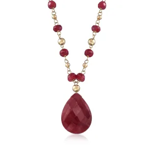 Ross-Simons Ruby Station Necklace in 14kt Yellow Gold