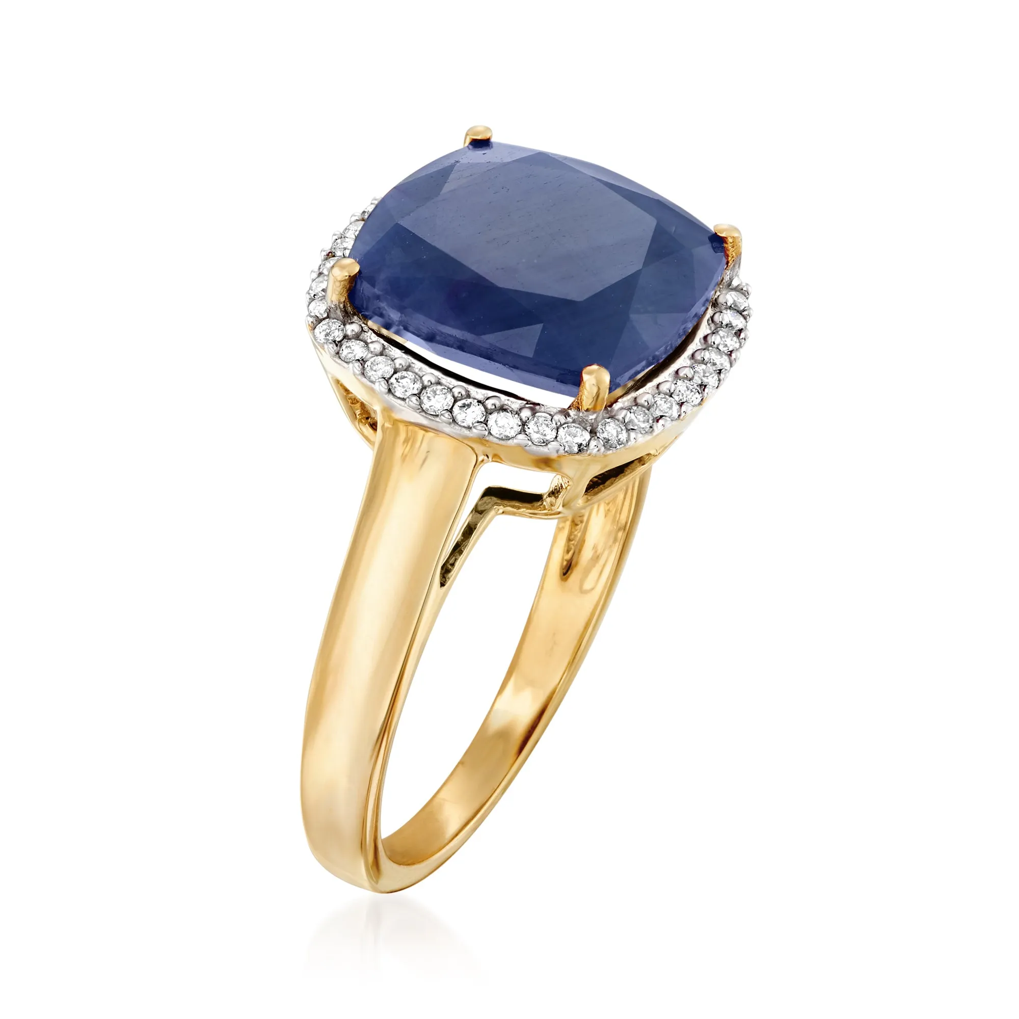 Ross-Simons Sapphire and . Diamond Ring in 14kt Yellow Gold