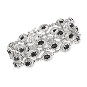Ross-Simons Sapphire Bracelet With Diamond Accent in Sterling Silver
