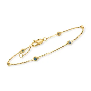 Ross-Simons Sapphire Station Bracelet in 14kt Yellow Gold