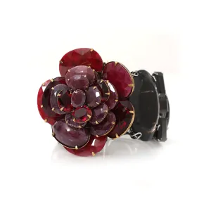 Ruby Onyx Flower Cuff