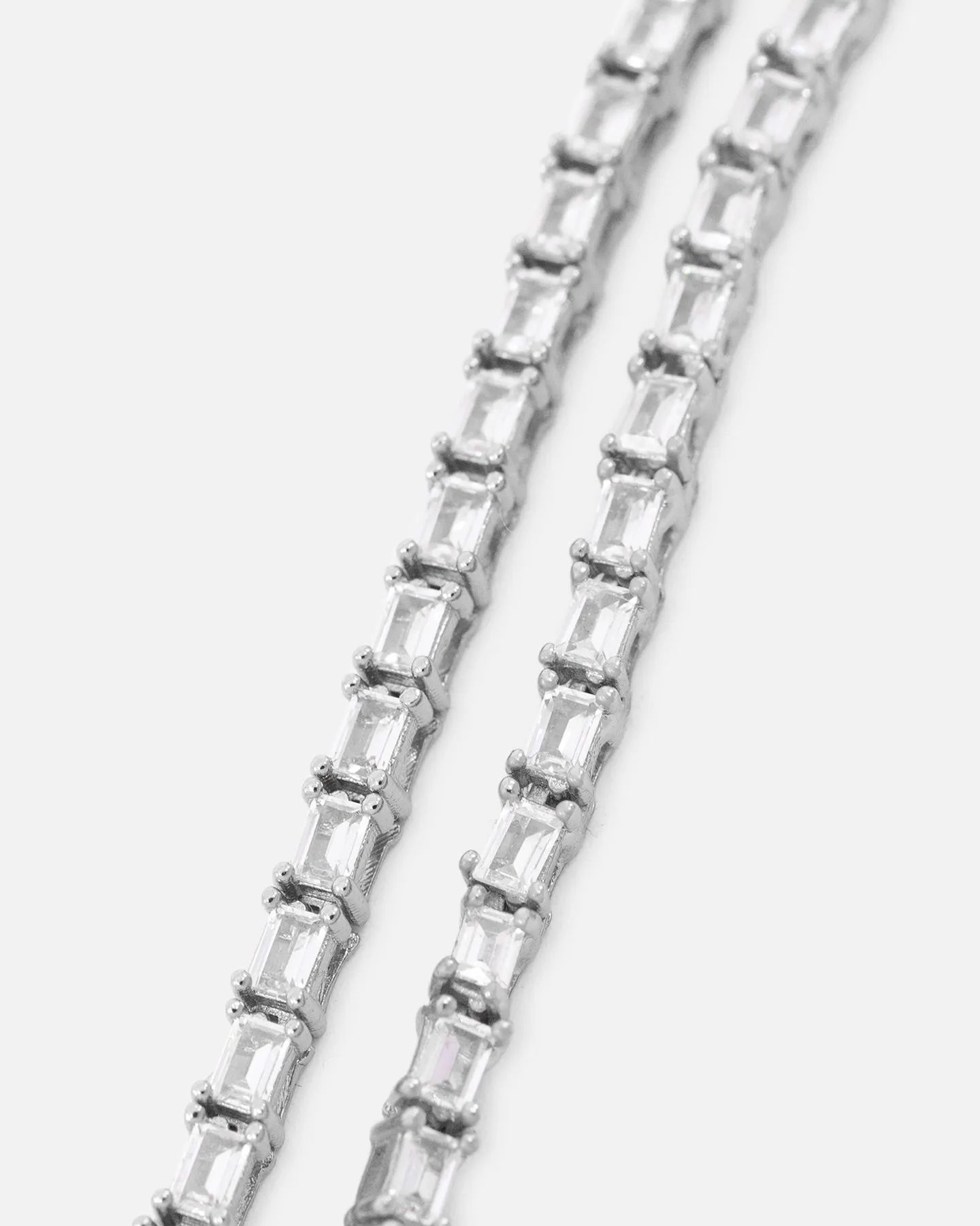 Saint Morta Landscape Baguette Chain Iced White Gold