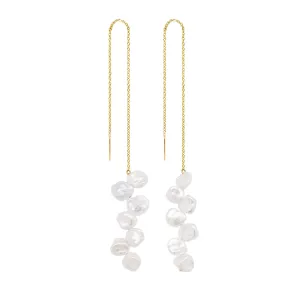 Shell Pearls Gold Plated Earrings w. Pearls