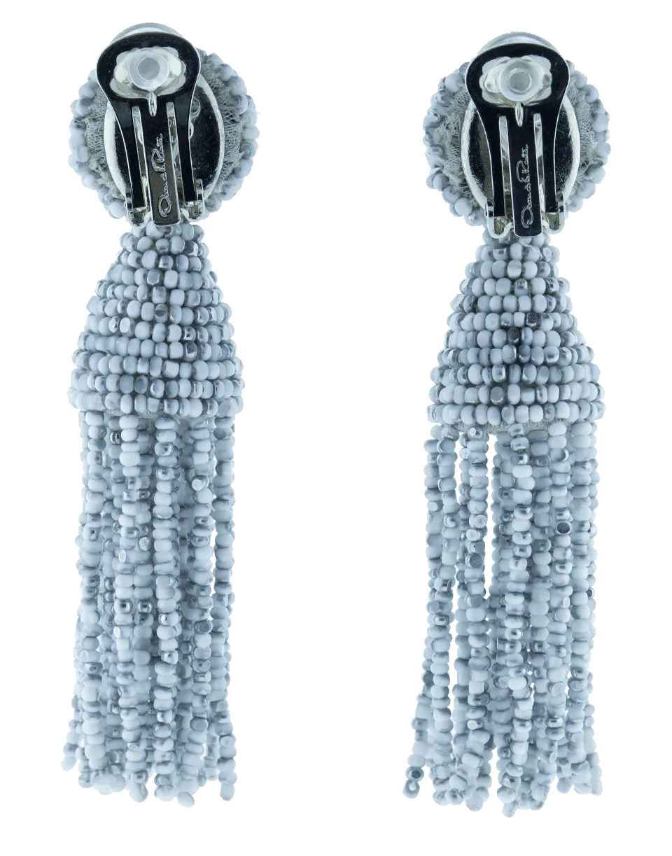 Short Beaded Tassel Earrings