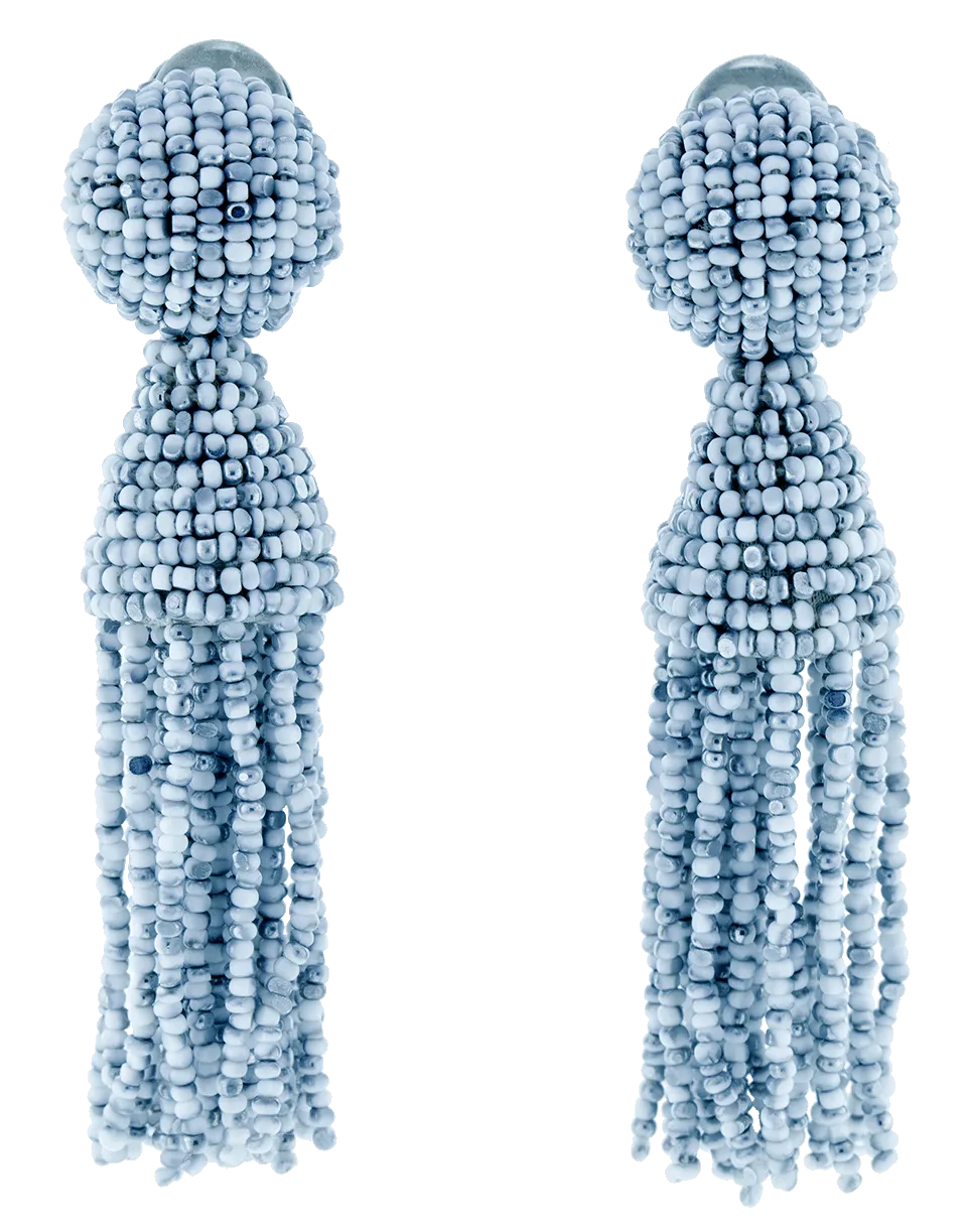 Short Beaded Tassel Earrings
