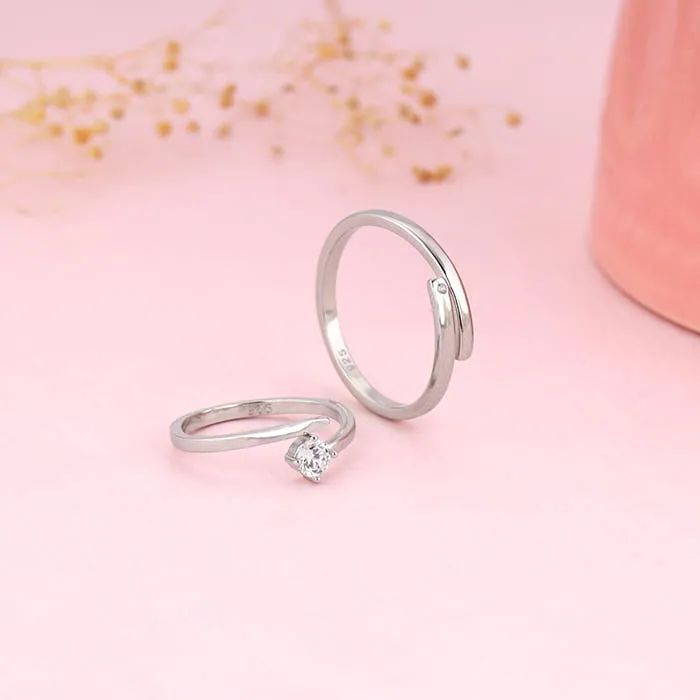 Silver Better TWOgether Couple Rings Giva