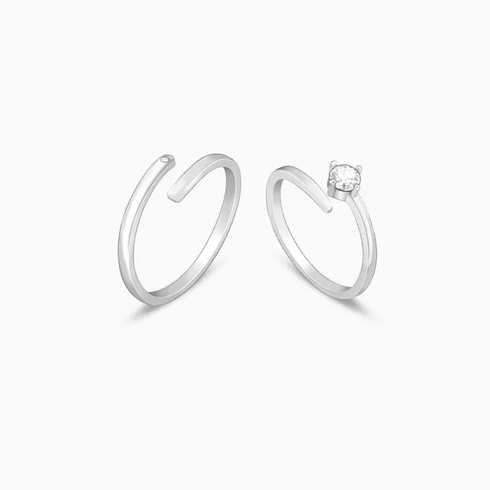 Silver Better TWOgether Couple Rings Giva