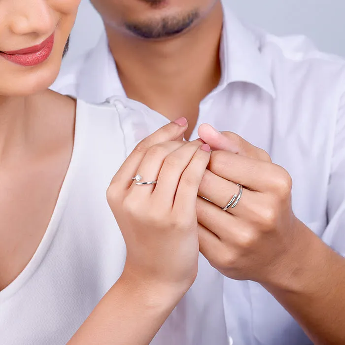 Silver Better TWOgether Couple Rings Giva