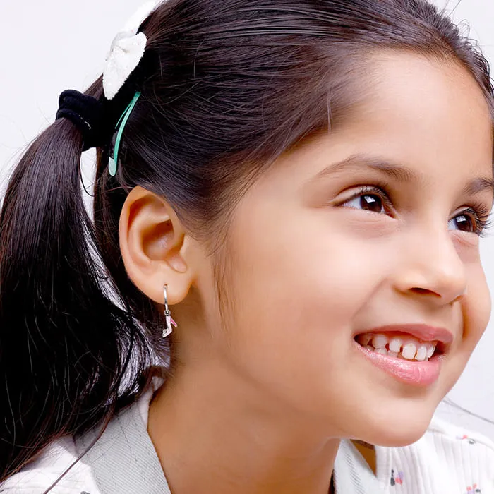 Silver Cinderella Shoes Kids Hoop Earrings (4-12 yrs) Giva