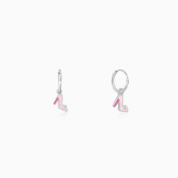 Silver Cinderella Shoes Kids Hoop Earrings (4-12 yrs) Giva