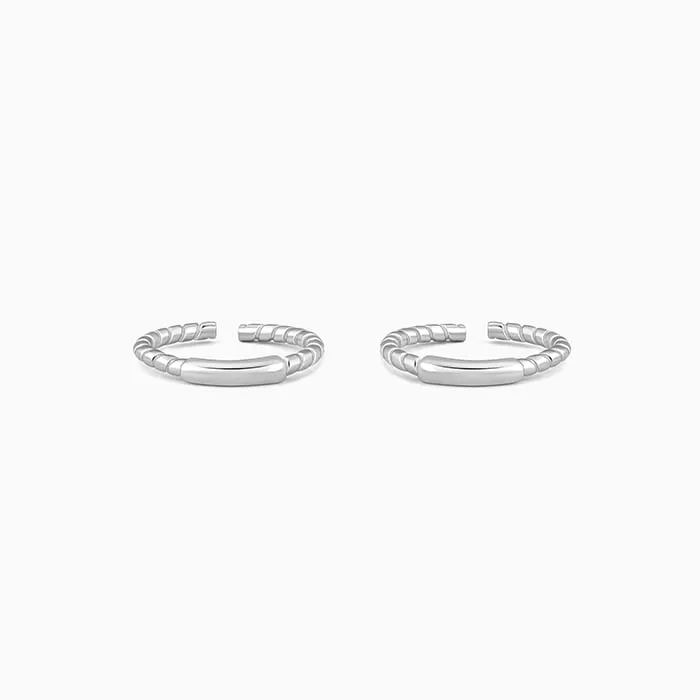 Silver Classic Shine Toe Rings Giva