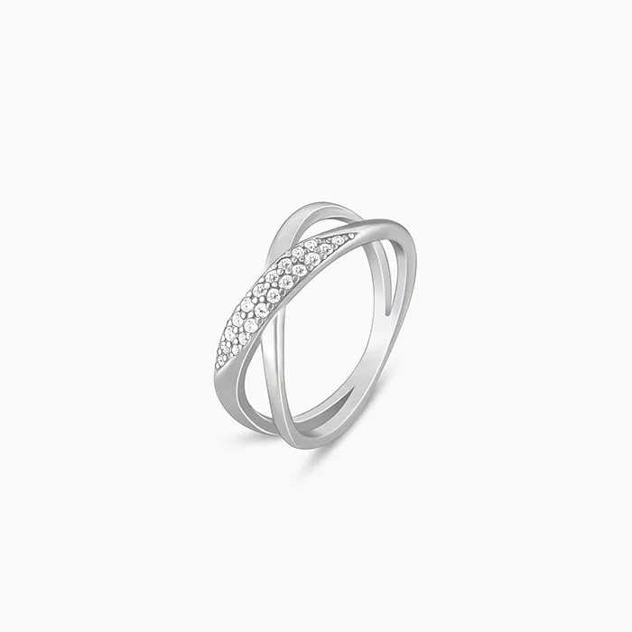 Silver Merging Orbits Ring Giva