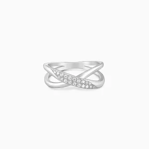 Silver Merging Orbits Ring Giva