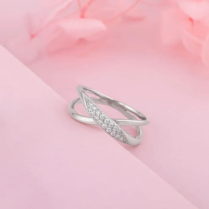 Silver Merging Orbits Ring Giva