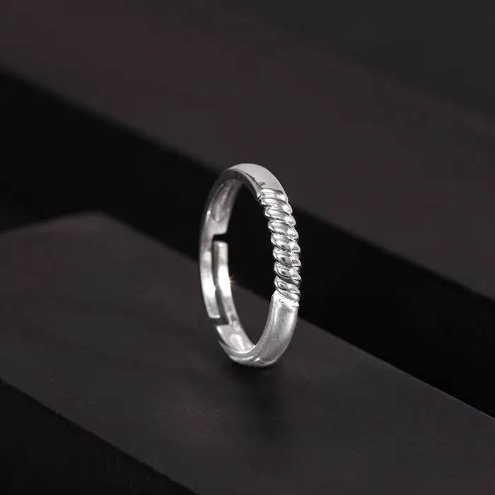 Silver Rope Ring for Him Giva