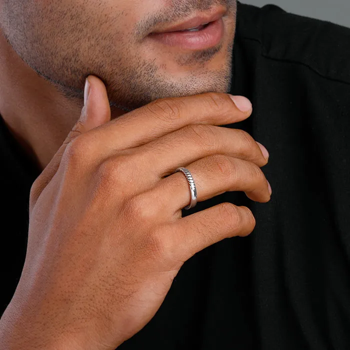 Silver Rope Ring for Him Giva