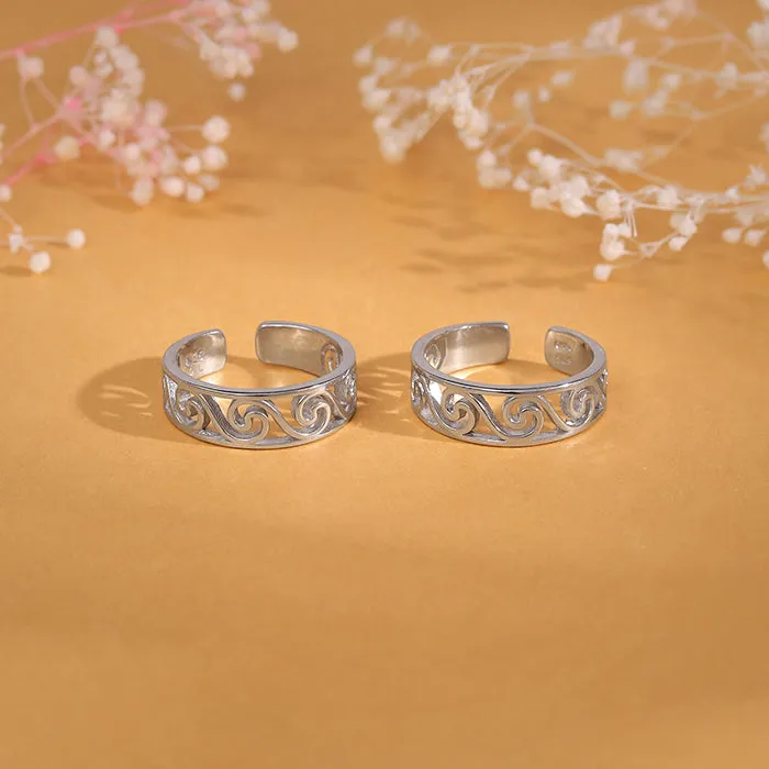 Silver Saanjh Toe Rings Giva