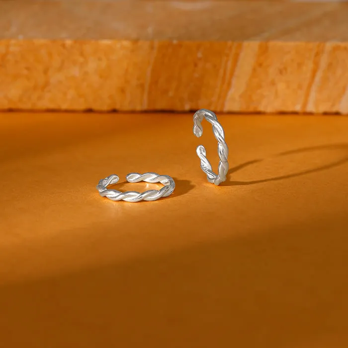 Silver Swirl Toe Rings Giva