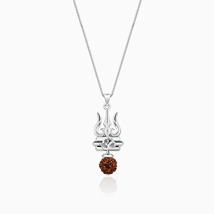 Silver Trishakti Pendant With Box Chain For Him Giva