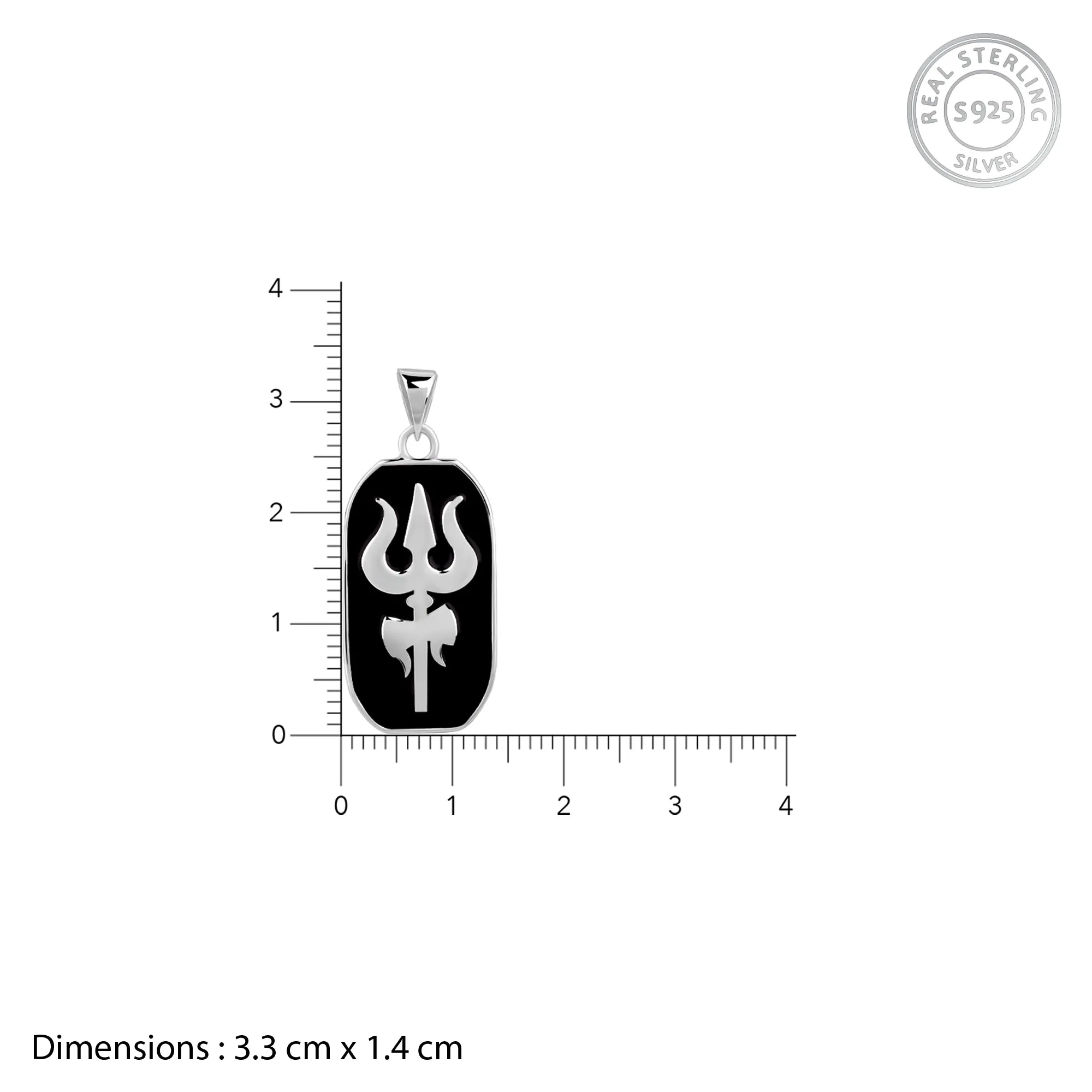 Silver Trishul Pendant With Box Chain For Him Giva
