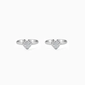 Silver Your Heart Toe Rings Giva