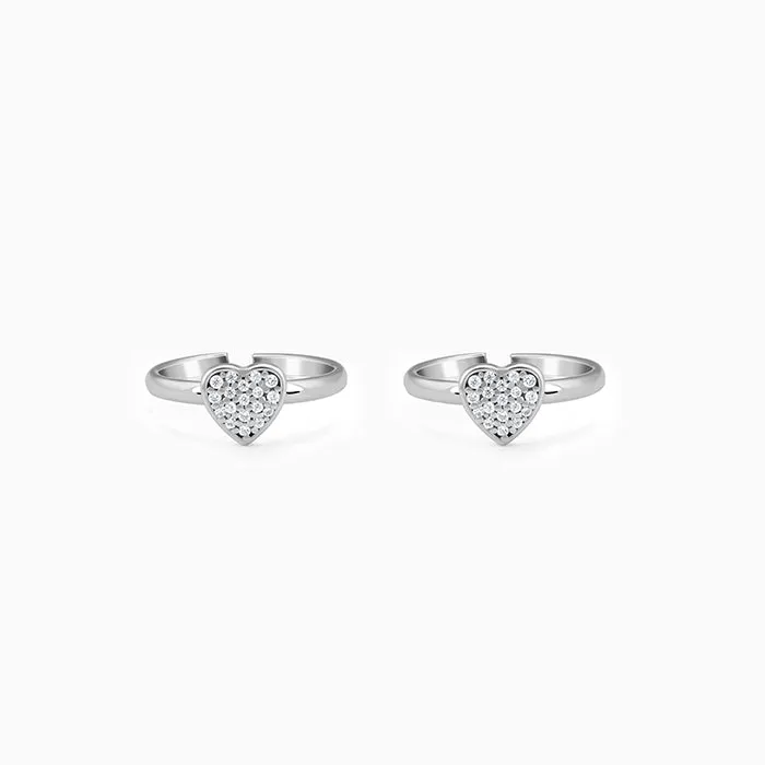 Silver Your Heart Toe Rings Giva