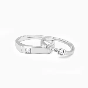Silver Zircon Love Language Couple Rings Giva