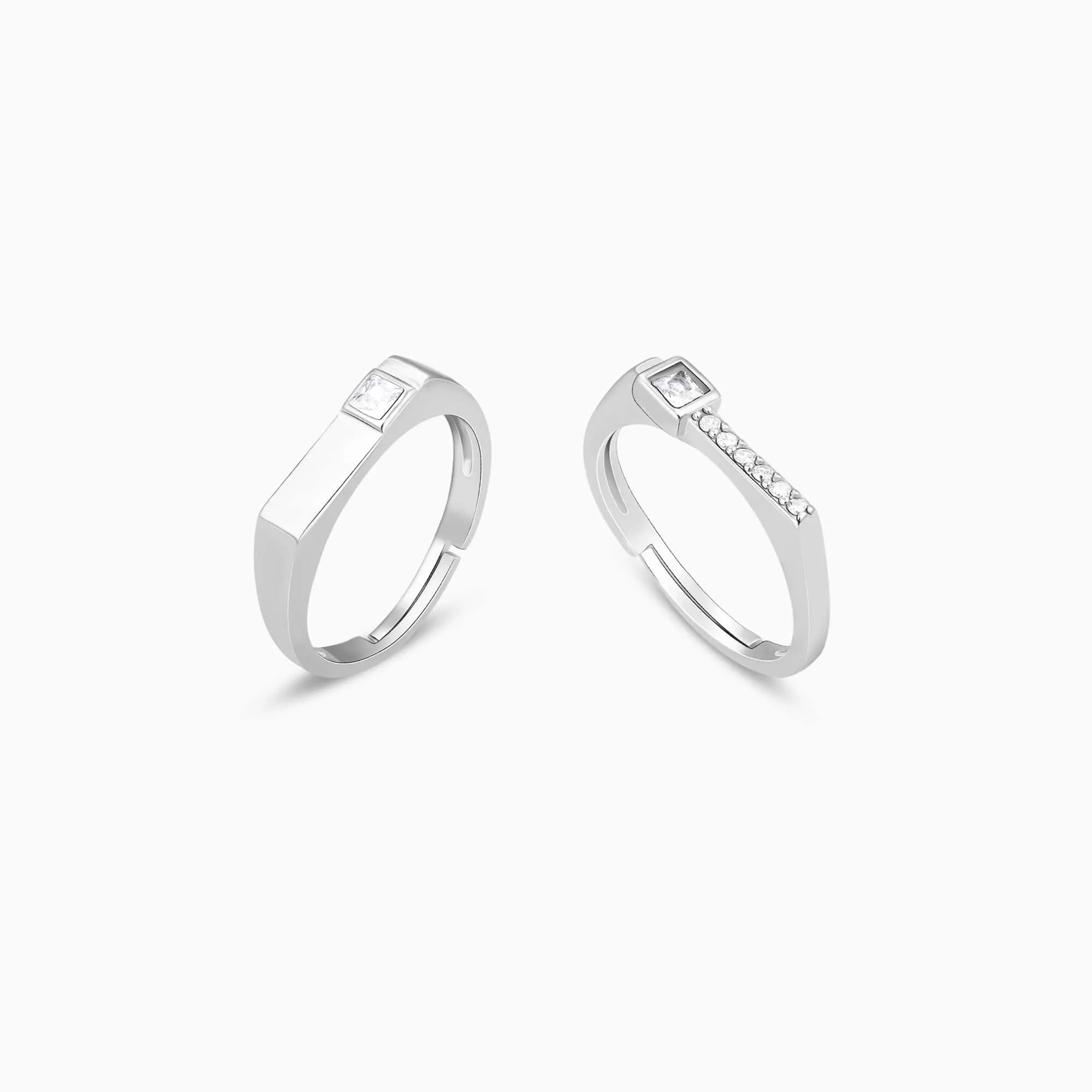Silver Zircon Love Language Couple Rings Giva